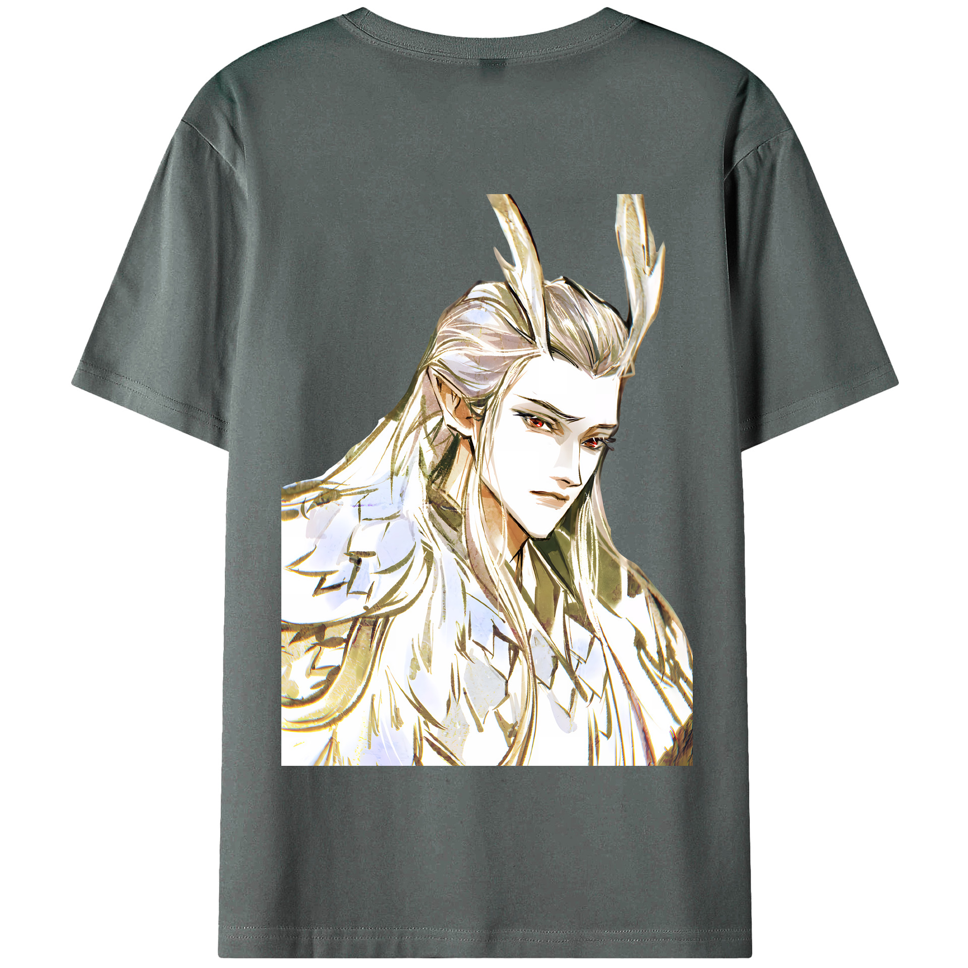 （画像用） Ne Zha 2 ナタ 魔童の大暴れ 綿100％半袖Tシャツ（背面プリント）